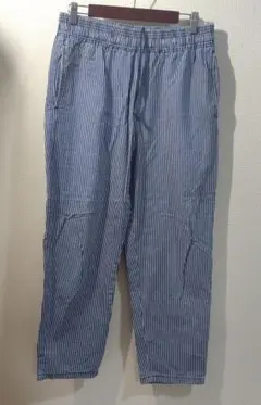 GU ストライプ ワークパンツ ゴムウエスト