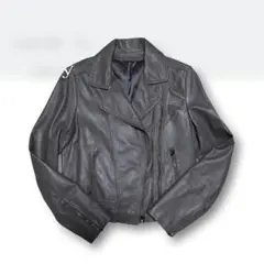 イタリア製 ラムレザー ダブルライダース グレー M インポート