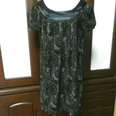 お値下 美品 ベルメゾン 厚手半袖ワンピース チュニック トップス インナー付き