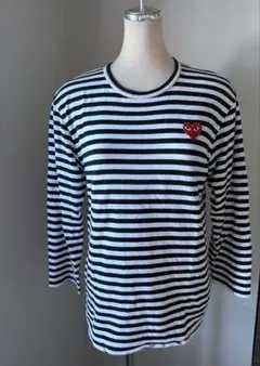 PLAY COMME des GARÇONS 黒白ボーダー柄　ロンT (M)のサムネイル