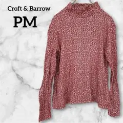 Croft & Barrow 【PM】 小花柄 ハイネックトップス 赤 海外古着