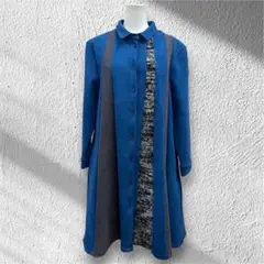 Rccat コート　ブルー　スエード調