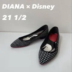 【極美品】DIANA×Disney ミニー ドットローフラットシューズ 21.5