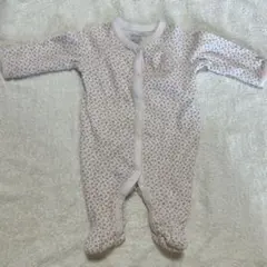 【中古】ピンク系ハート柄ロンパース　50 60