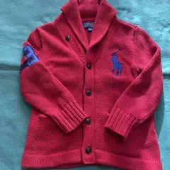 Polo Ralph Lauren 赤 コットンニットカーディガン　110センチ