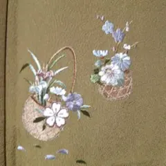 しつけ付き　袷　訪問着 正絹 刺繍入り