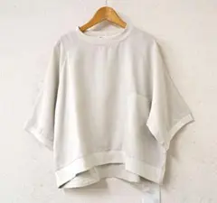 セール◆Dgy◆リネンコットンリブ仕様プルオーバー　アイボリー　Mサイズ