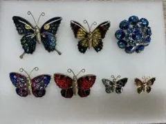蝶のデザイン ブローチセット