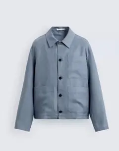 【新品】ZARA 100% リネンポケット付きシャツジャケットのサムネイル
