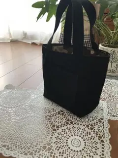 ♡ハンドメイドトートバッグ＊ブラック＊迷彩＊リバーシブル