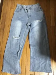 Dazy ダメージデニム ワイドパンツ ダメージデニム