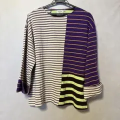 チチカカ　ボーダーカットソー　パープル系　フリーサイズ　※タグ付き
