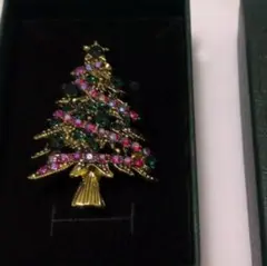 クリスマスツリー ブローチ 新品未使用　ラインストーン