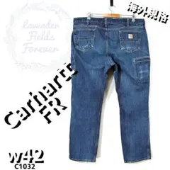 カーハートデニムワークペインターパンツC1032激シブ縦落極太w42アメリカ古着