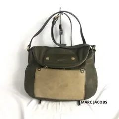MARC JACOBS マークジェイコブスオリーブグリーンレザーショルダーバッグ