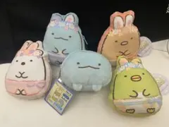 新品　未使用 すみっこぐらし ぬいぐるみポーチ　5点セットとかげ しろくま