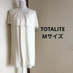 TOTALITE シフォンワンピース 38ケープ風 ノースリーブ アイボリーのサムネイル