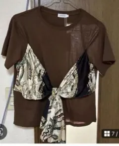 新品タグ付き　レプシィム　スカーフビスチェ風プルオーバー　ブラウン