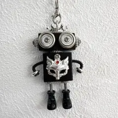 ハンドメイド ロボットチャーム 狐面モチーフ
