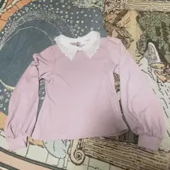 アーベーセーアンフェイス カットソー 長袖 丸衿 チュール ドット M ブラック レース衿取り外しバンドカラーシャツ 長袖 | ナノユニバース(NANO