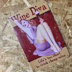 Wine Diva ビンテージ風サインプレート