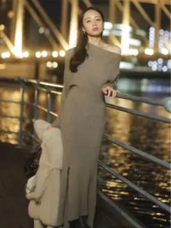 スナイデル ワンショルアシメニットワンピース