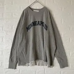 AMERICAN HOLIC グレー プリントスウェット M カットオフ裾