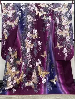 振袖 銀通し ラメ刺繍 金彩 銀彩 薔薇 身丈174cm MO3796 - メルカリ