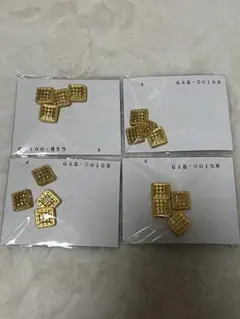ゴールド装飾ボタン 4パック