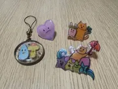 ファンシー　ストラップ　ピンバッチ　ハンドメイド