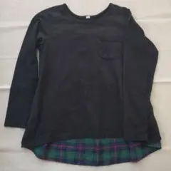 150サイズ　カットソー　女の子　七分袖　黒