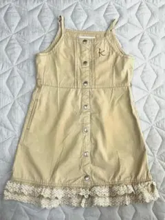 美品⭐︎組曲キッズ　ベージュ ジャンバースカート 100