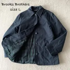 【SALE】ブラックスブラザーズ 裏地チェック コットンジャケット ネイビー L