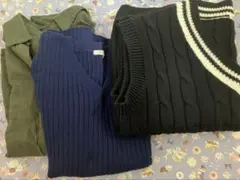 長袖トップス2点+ベスト1点 S〜Mサイズ