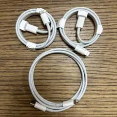 【純正品】ホワイト USB-C/ Lightningケーブル 約1m ３本セット