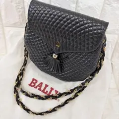 美品 BALLY ヴィンテージ フリンジストラップ チェーンワンショルダー 