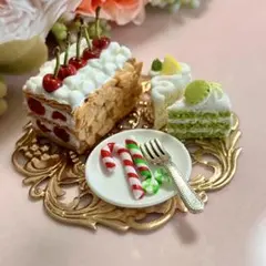 NO.49 チェリーのナポレオンパイ　スイーツセット ミニチュア