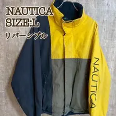 NAUTICA ノーティカ リバーシブルマウンテンジャケット L 黄色×ネイビーのサムネイル