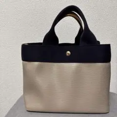 トプカピ　ミニトートバッグ ベージュ＆ ネイビー