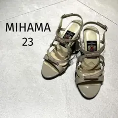 MIHAMA★エナメル　リボンディテールサンダル