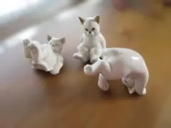 Fitz & Floyd　猫のセラミック置物3点セット　Japan (ff01）