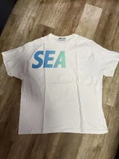 WIND AND SEA Tシャツ ホワイト ブルー刺繍 ウィンダンシー - メルカリ