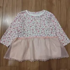 小花柄長袖Tシャツ 95 ビケットクラブ ピンク