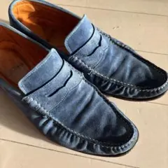 サントーニ　スエード ローファー ブルー系