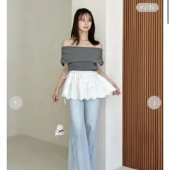 【SNIDEL】カットオフショルペプラムプルオーバー