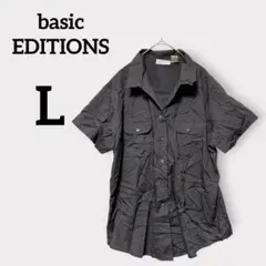 basic EDITIONS【L】 トップス 半袖シャツ ブラック くろ