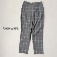 SHOO・LA・RUE グレンチェック テーパードパンツ M グレー 伸縮 美脚のサムネイル