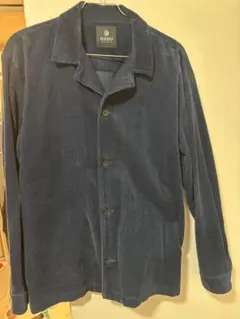 早い者勝ち　ナノユニバース　ネイビー コーデュロイ長袖シャツ