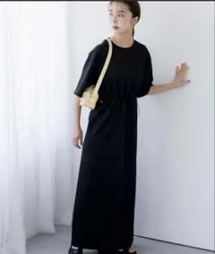 fifth フィフス半袖ロングワンピース 半袖　黒　美品