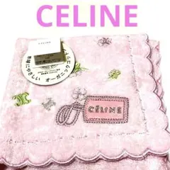 CELINE❤️オーガニック刺繍 タオルハンカチピンク